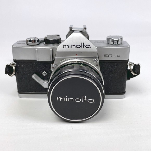 Minolta SR-1s Silver SLR 35mm Camera Bundle w/ Rokkor PF f/1.7 55mm Lens + More! - Picture 2 of 16